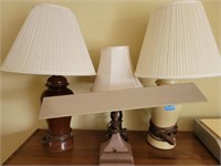 4 ASSORTED TABLE LAMPS W/SHADES