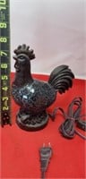 Cracked Glass Rooster Accent Lamp