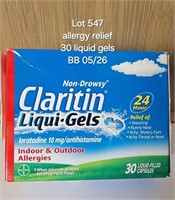 Allergy Relief Liguid Gels CLARITIN PK/30 BB 5/26