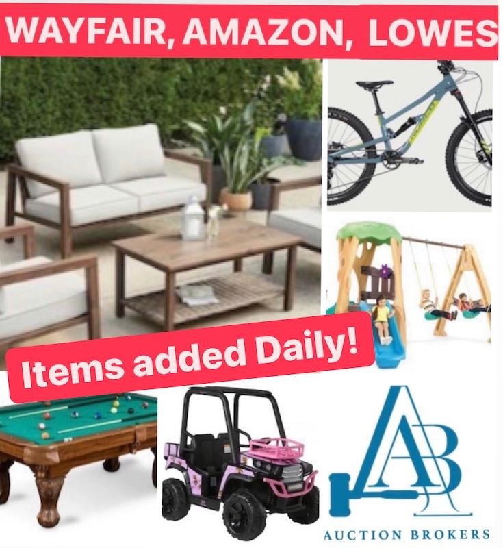 Lowes, Wayfair, Amazon Overstock Auction ENDS MONDAY 25th