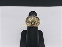 STERLING SILVER GOLD VERMEIL CZ ACCENT RING