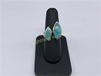 STERLING SILVER TURQUOISE INLAY RING