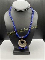 STERLING SILVER CAROLYN POLLACK LAPIS NECKLACE