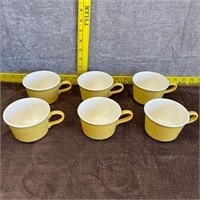 Vtg Set of 6 Yellow Coffee/Teacups USA MCM.