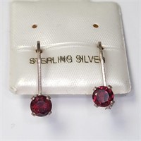 $50 Silver Garnet 19" Earrings