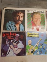 LP Vinyl Records- Burl Ives, Willie Nelson,
