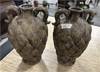 Pair of Rustic Reproduction Pottery Vase