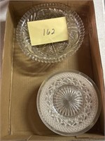 Vintage crystal glass bowl with a set of 6 small