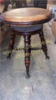 Organ stool with glass claw and ball feet