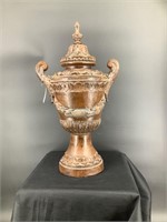 Large table top weathered ornate urn
