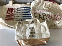 Canvas Handbags-Love Pink