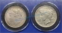 18840 and 1921 Silver dollars