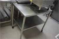 Stainless Steel (2) Shelf Rolling Prep Table