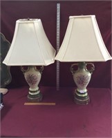 Pair Of Antique Porcelain Lamps