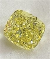 Natural Cushion Fancy Intense Yellow Diamond - GIA