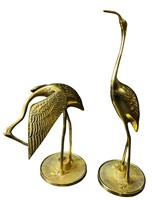 Pair of Brass Crane Figures