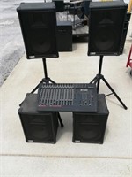(4) Crate PE-12H Speakers + Eclipse ACM-12P Mixer