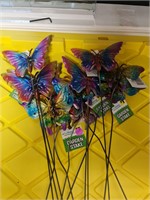 Lot of butterfly garden stakes