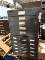 2 GREY METAL CABINETS  15" WX12" T