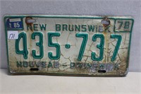 VINTAGE NB LICENSE PLATE