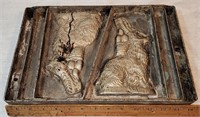 Antique Chocolate Candy Molds- 2 Bunny Rabbits