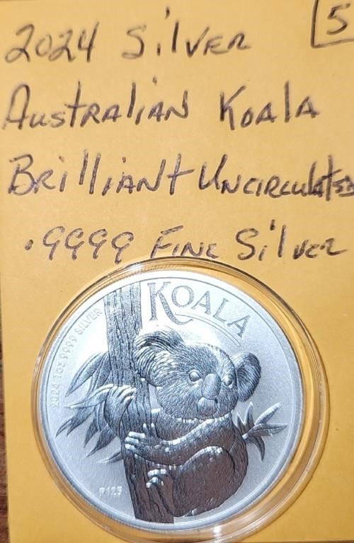 2024 1 Oz. .9999 Fine Silver Australian Koala