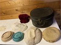Hat box and vintage hats
