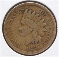 1859 Copper Nickel Indian Cent, Fine.
