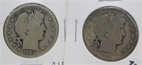 (2) Barber Half Dollars. Dates Include 1903 and