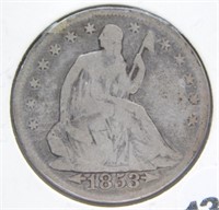1853 Seated Half, Arrows and Rays.