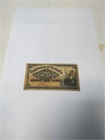 DOMINION OF CANADA 25 CENT PAPER BILL 1900
