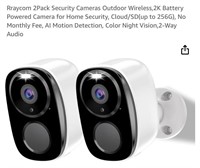 Rraycom 2Pack Security Cameras Outdoor Wireless