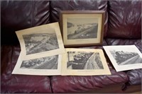 5 Railroad Pictures (1 is Framed)