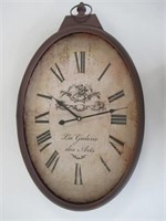 Roman Numeral Oval Wall Clock Brown