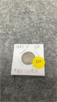 1883 5 cents