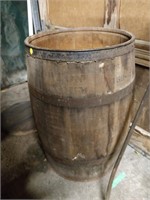 vintage wooden barrel 26H 16D