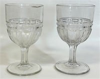 LOVELY PAIR OF ANTIQUE NOVA SCOTIA GLASS GOBLETS