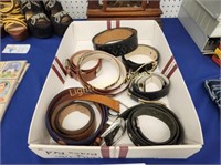 COLLECTION OF SEVEN LEATHER BELTS
