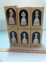 6 Precious Moment Bell figurines, love is the