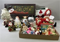 Christmas Ornaments, Santas, Snowman Plaque & More