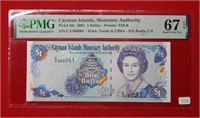 2001 Cayman Island $1 PMG67 EPQ