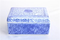 Vintage Blue and White Ceramic Porcelain Box
