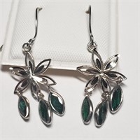 $1600 14K  Emerald(3.4ct) Earrings