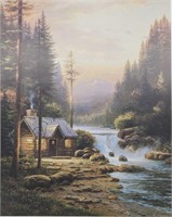 LE Thomas Kinkade "Evening in the Forest" Litho