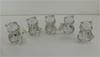 5 Fenton Glass Birthday Bears - February, March