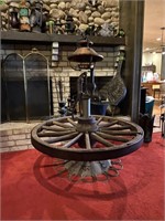 Vintage Wagon Wheel / Well Pump Table