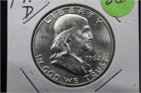1962-D Uncirculated Franklin Silver Half Dollar