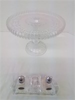 Cake stand and salt and pepper set