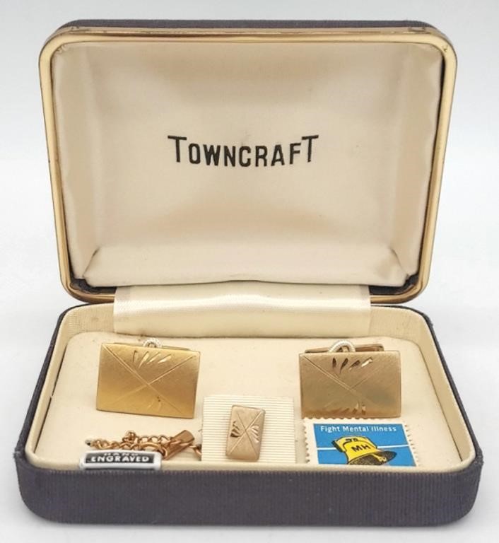 (II) Towncraft by Swank cufflinks & tie tack.