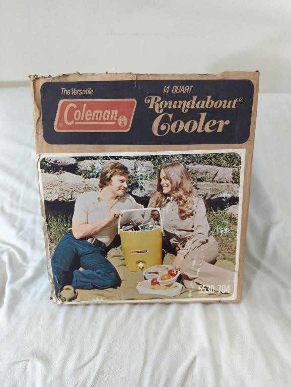 Coleman roundabout cooler in box